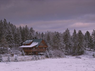 House in winter long ago