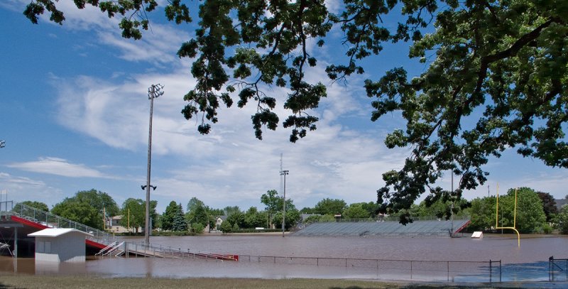 Football field flood