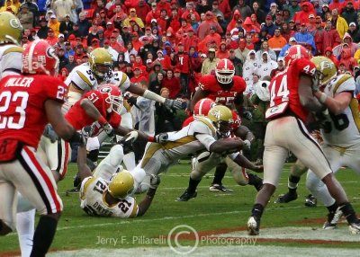 Jackets QB Nesbitt dives into the end zone for a third quarter two point conversion