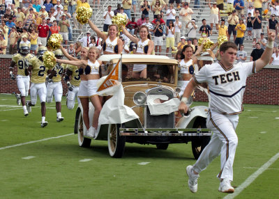 The Ramblin Wreck takes the field