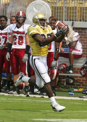 Tech WR James Johnson halls in a 55 yard TD pass