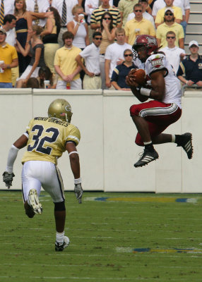 Troy WR goes airborne to haul in a pass