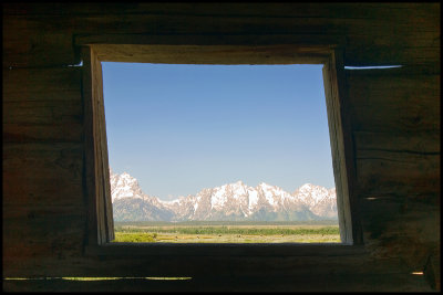 Tetons Through the Cabin Window