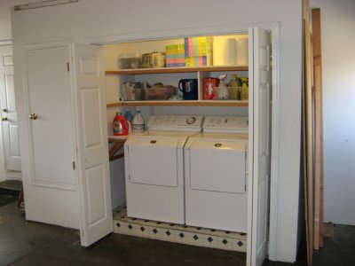 Add shelves in the laundry.