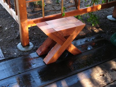 a bench built with excess 4x4 boards