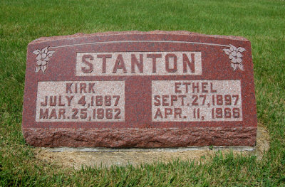 These were the parents of my step father, John Harley Stanton. He was their only child. They're also the paternal grandparents to my two step sisters, Kay Linda & Karen Sue. They're buried in Lathrop Cemetery, Lathrop, Clinton County, Missouri.