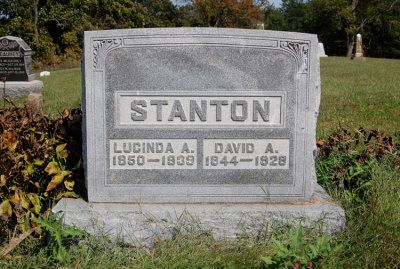 Above we can see the Stanton Stone for, David Atchison Stanton & his wife, Lucinda Asbarine [Kirkman] Stanton. They're both buried in, Yates Cemetery, Buchanan County, Missouri. They're a set of great paternal grandparents to, two of my three sisters, Kay Linda [STANTON] Burnos & Karen Sue [STANTON] Stadler.