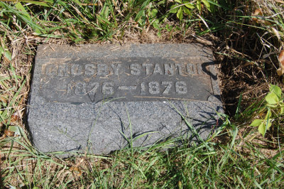 Crosby Stanton was the second child of eleven & the first son born to, David Atchison Stanton & his wife, Lucinda Asbarine [Kirkman] Stanton. He died in infancy and is buried in the Yates Family Cemetery. Richard Mann, stepson of J.H. Stanton, took this photograph and owns the orginal copy.