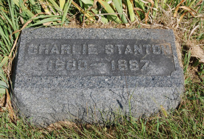 Charles Thomas Stanton was the 5th child of 11 & the 3rd son born to, David Stanton & his wife, Lucinda [KIRKMAN] Stanon. He died at just six years old & was buried inthe Yates Family Cemetery, Buchanan County, Missouri. Richard Mann, stepson of J.H. Stanton, took this photograph & owns the orginal copy.