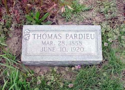 Thomas Jefferson Pardieu was born to, Ranson Pardieu & his wife, Elizabeth [Hubbard] Pardieu on, 28 March 1858, in Elkhorn, Ray County, Missouri. Sometime around 1878 he married, Mary Elizabeth Bush. Together this couple would share at least one known child. Thomas Jefferson Pardieu is a great maternal grandfather to my sisters, Kay Linda & Karen Sue. Kind of funny, as when we were kids all growing up, we had a French poodle for a pet. He was a great dog, with a horrible temper. Because he was French, my dad named him, Ranson Pardieu. We called him Pardi. Okay, so it's not such a funny story, but it always brings a smile to my face to remember such things. That dog was a hoot & my dad a classic. 