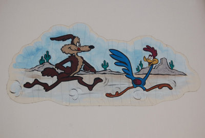 You gotta love cartoon characters painted on the side of your mobile house.