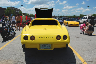 Notice my girls on the far right hand side. As I was taking this, I watched them begin to wilt. We left as soon as the shutter closed on this picture. As cool as the Corvette is, my girls are so much more cool, & much more important than a few pictures of old cars.
