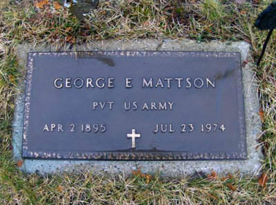 George died in Newberry on, 23 July 1974. He rests next to his wife in Forest Home Cemetery, Newberry, Luce, MI.