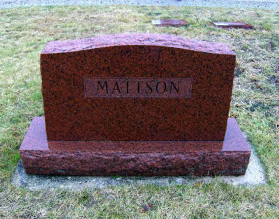 The gravestone marker for, Harry M. Mattson & his wife, Esther [Steiker] Mattson. They rest together in Forest Home Cemetery, Newbrry, Luce, MI.