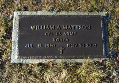 This stone clearly shows William, Bill as a veteran of the Korean conflict. 