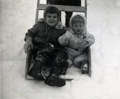 Janet Maxine St. Clair & her younger sister, Lois Marie St. Clair take to the snow.