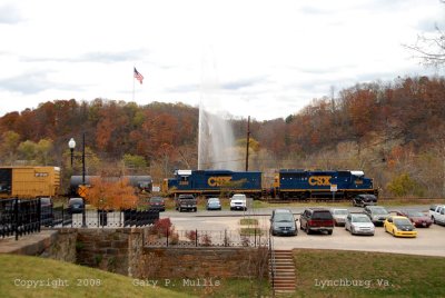 No the slug unit did not spring a big leak, its the fountain in the James River.