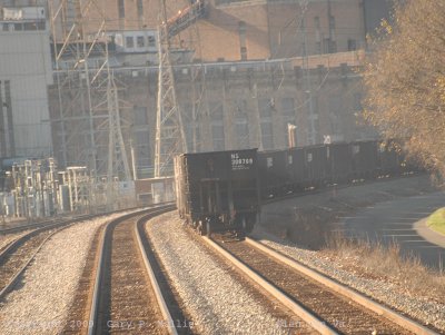 Westbound hoppers by the power plant at Glen Lyn Va.jpg