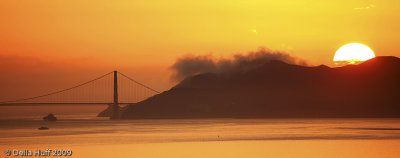 Golden Gate Bridge Sunset Panorama