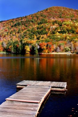 Fall Foliage with Dock and Reflection