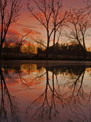 Thanksgiving sunset on Elkhorn creek 2008