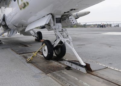 A-7 Cosair II on Steam Catapult