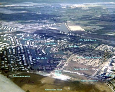 1976 - aerial of Miami Lakes looking to the southwest