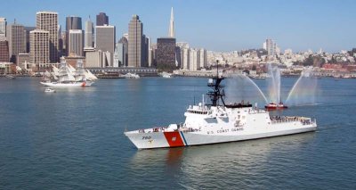 2008 - the Coast Guard Cutter EAGLE and Coast Guard Cutter BERTHOLF meet in San Francisco Bay