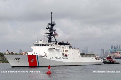 The USCGC BERTHOLF (WMSL 750) departing through Government Cut at Miami Beach, photo #0578
