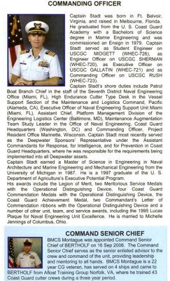 COMMANDING OFFICER and COMMAND MASTER CHIEF - USCGC BERTHOLF (WMSL 750)