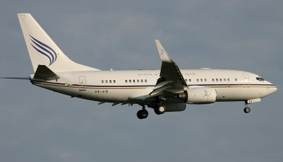 Royal Jet BBJ carrying VIP for UN meeting in NY arriving in JFK