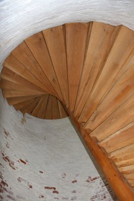 I had never seen wooden stairs in a lighthouse before.