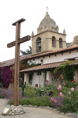 Back of Carmel Mission.  Fr. Serra erected this cross long, long ago.