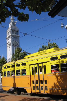 Ferry building and streetcar, SF