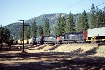 SP eastbound at Lakehead, CA. August 1975