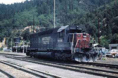 SD45 8896 at Dunsmuir. Late summer 1973