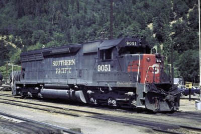 SP SD45 9051 at Dunsmuir. July 1978