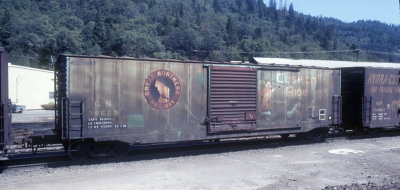 GN boxcar at Dunsmuir. July 1978