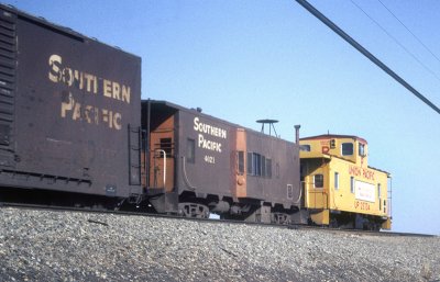 SP 8424 eastbound near Gerber, CA. June 1976