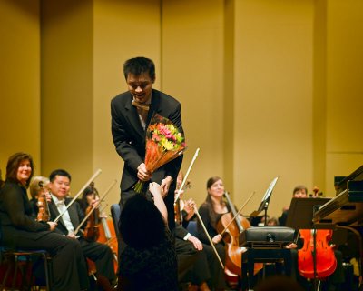 Accepting flowers