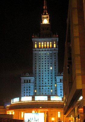 Blue lights on the Palace