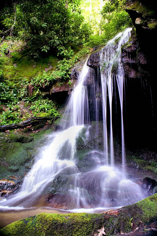 Upper Falls on Tributary 1 to Stone Mountain Creek NC. 8 to 12 Ft.