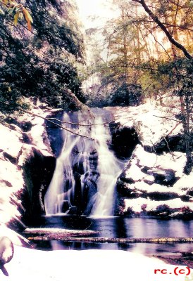 Widows Creek Falls 40 ft.in the  Winter  Of  2001 Late Afternoon