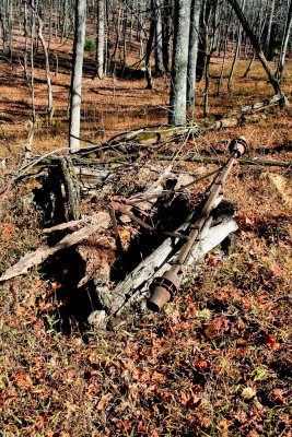 Whats left of a very old horse drawn wagon at the old home places/Cabins
