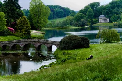 View over Stourhead in England