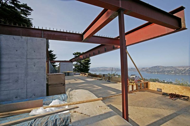 View from master bed thru kitchen, living room