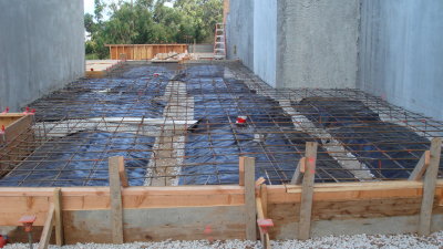 Garage slab ready for cement