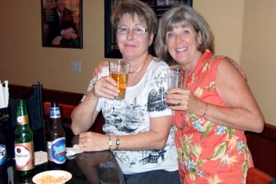 July 2008 - Linda Mitchell Grother and Brenda in a cool bar on Lincoln Road Mall