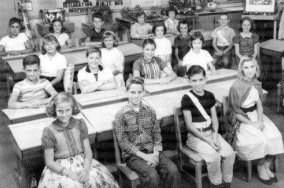 1957-1958 - Miss Ruth Ban's 5th grade class at Springview Elementary School (left half)