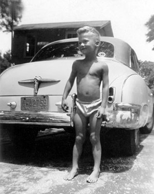 1953 - Don Boyd and my dad's '49 or '50 Chevy at the time at Pass-A-Grille Beach, St. Petersburg